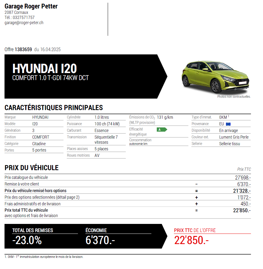 Hyundai I20 Comfort 1.0 T-GDI 74 KW DCT